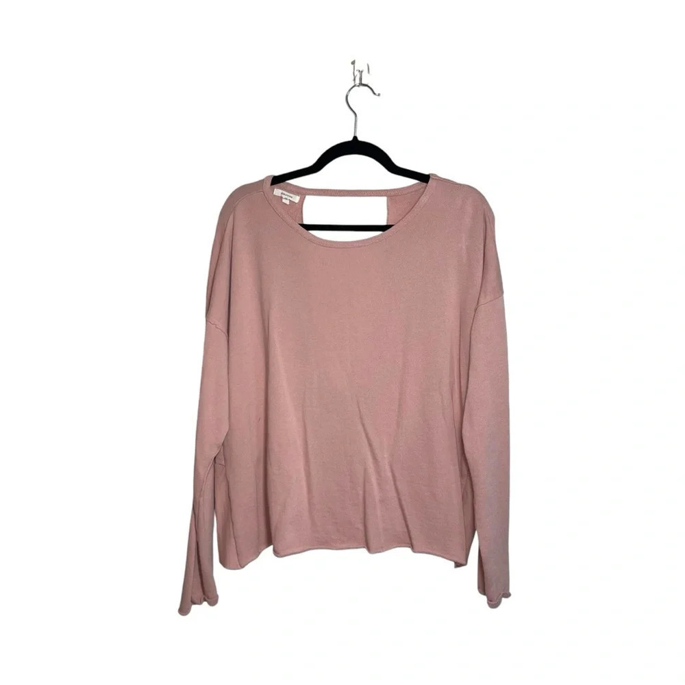 Maurices Light Pink Open Twist Back Crew Neck Sweatshirt Medium Women’s